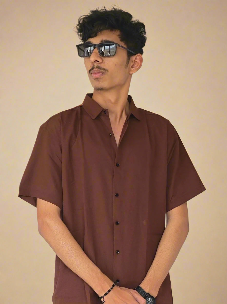 Brown Textured Shirt