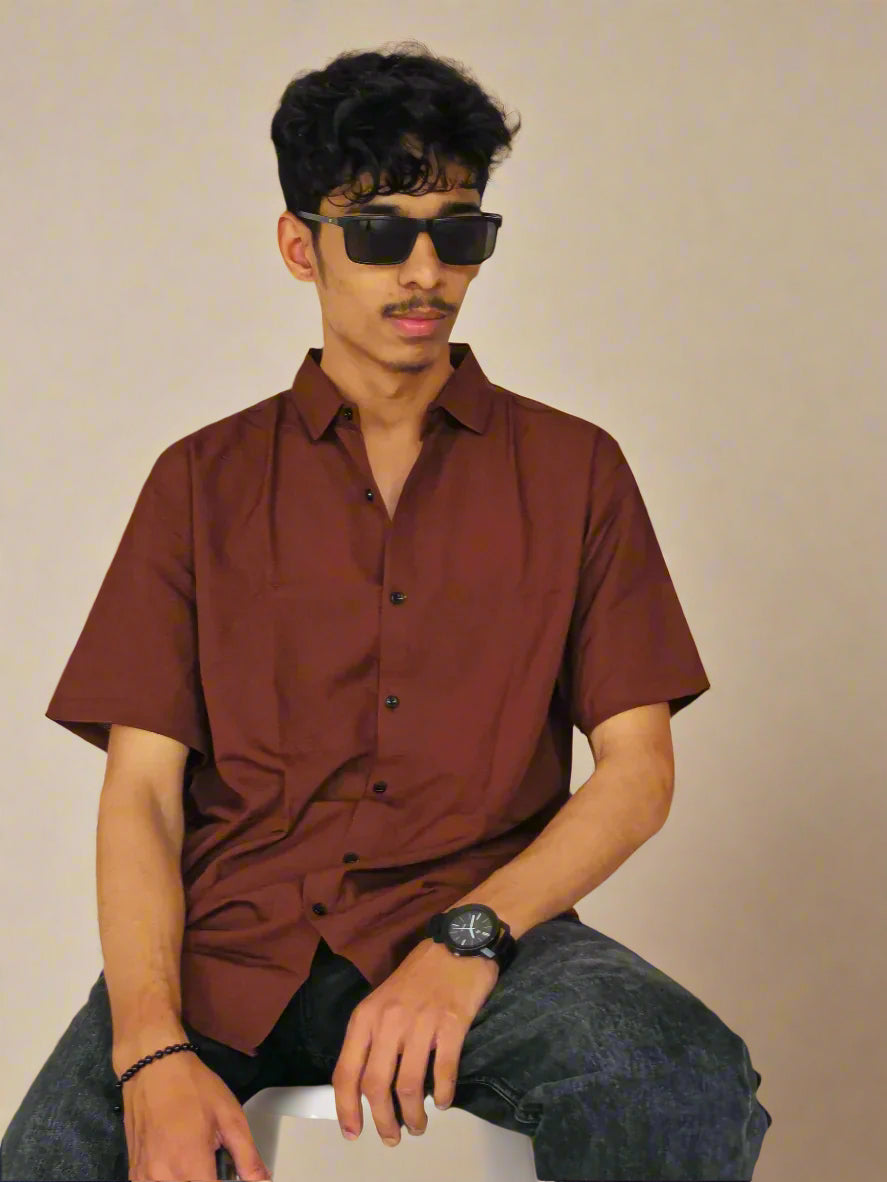 Brown Textured Shirt